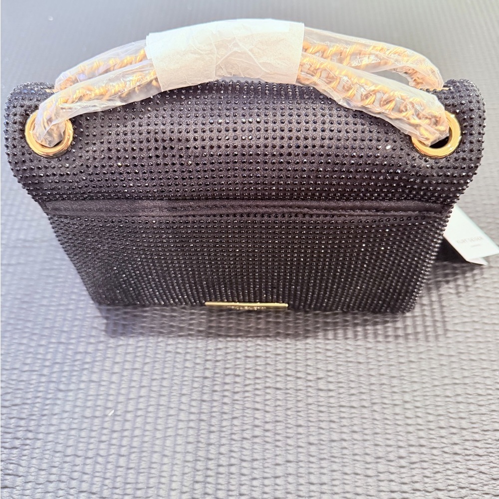 Kurt Geiger Black and Gold Beaded Clutch - Picture 6 of 11